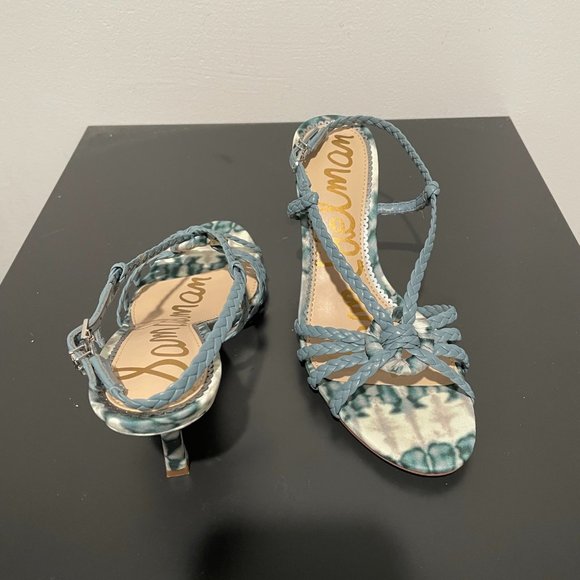 Sam Edelman NEW Smoky Blue Pankin Braided Slingback Kitten Heel Sandal Size 6.5 - Picture 5 of 10